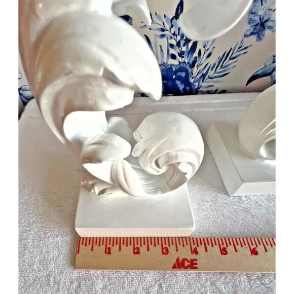 Rococo Baroque Scroll BOOKENDS High Gloss White 8.5"H x 4"W - Picture 6 of 7